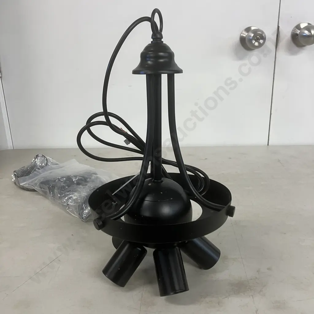 Black 5 Bulb Light Fitting Image 1++