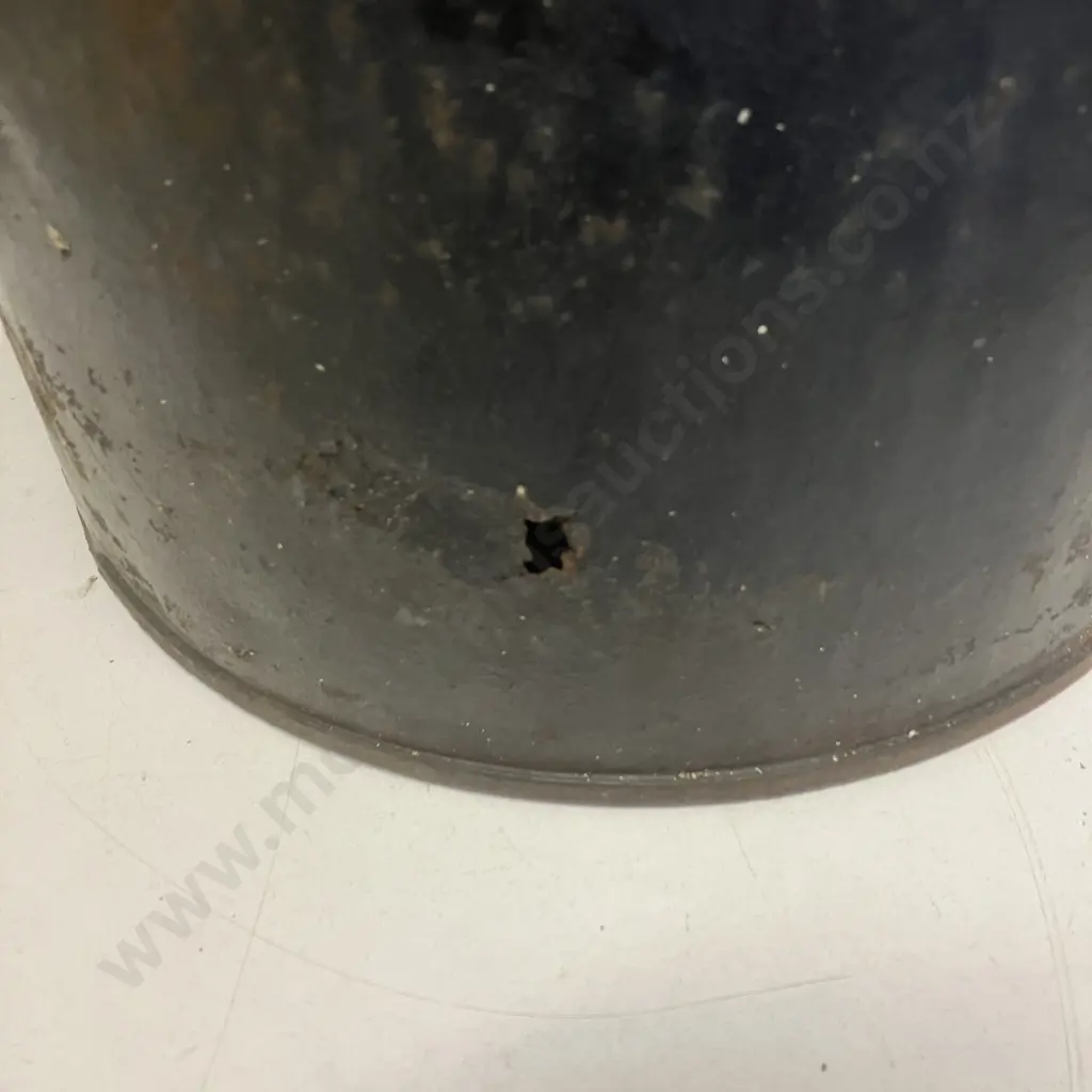 Vintage Round Tin Fuel Can By FEAVER MAKER, LONDON. H 50cm (As Found Condition) Image 1++