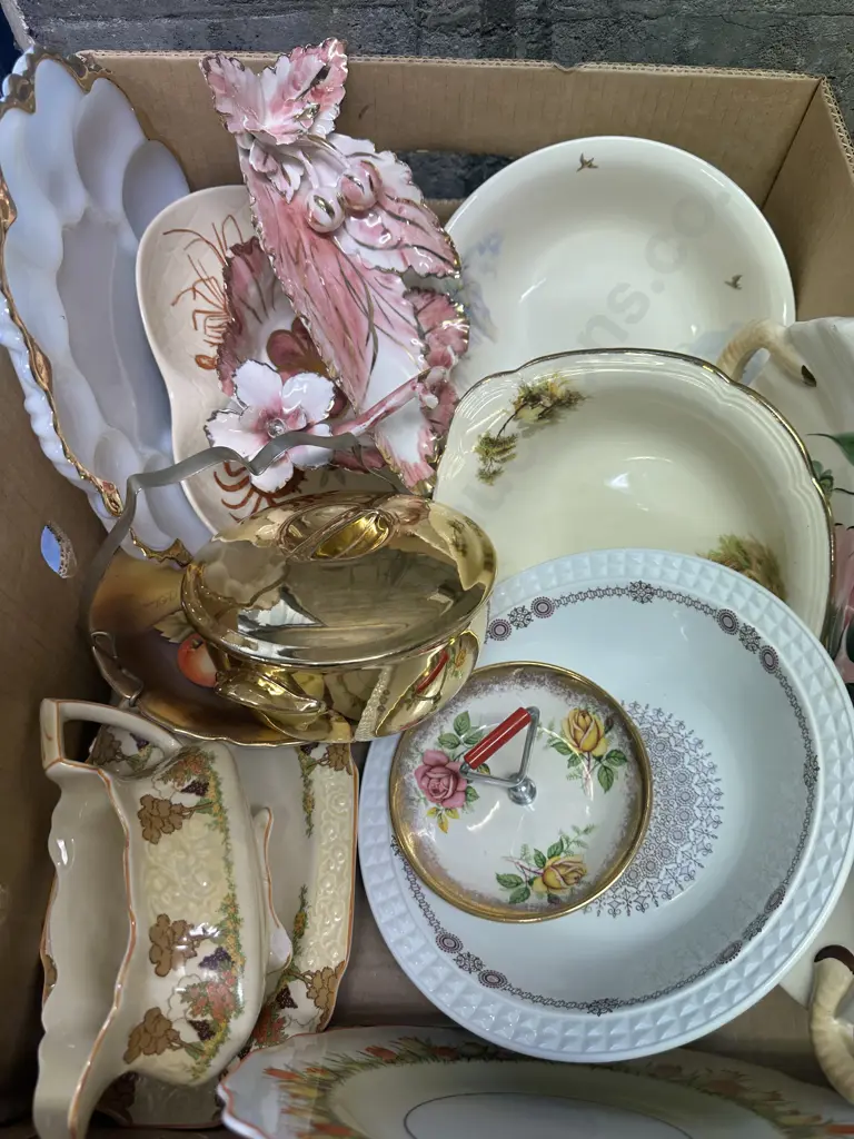 Box Lot Of Assorted China Items Including Alfred Meakin, Myott Etc Image 1++