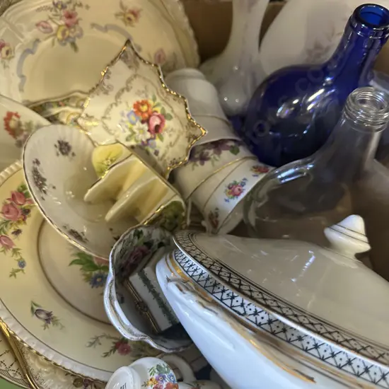 Box Lot Of Assorted China & Glass Items