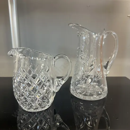 Vintage Crystal Pitcher & Diamond Crystal Water Jug