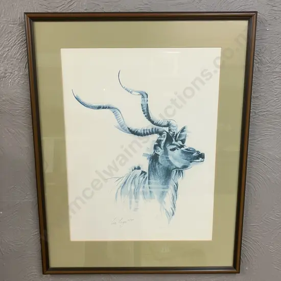 Leo Meyer Signed & Numbered Kudu Art Print - 337 / 850. 74 x 59cm