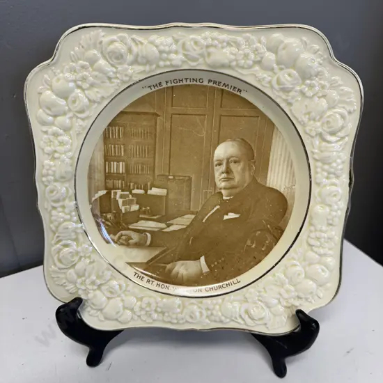 Vintage Winston Churchill Crown Ducal Florentine Collectors Plate 
