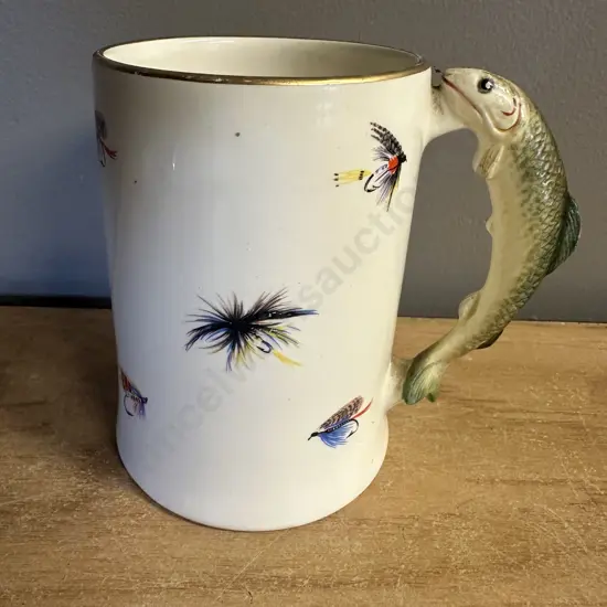 Mid Century Sandland Ware One Pint Fishing Tankcard 