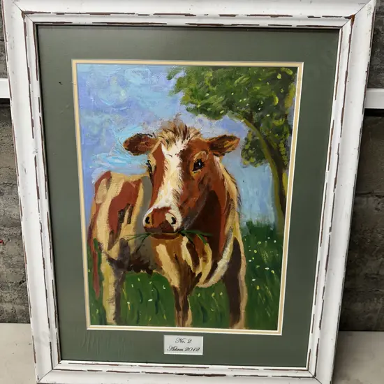 Framed Artwork Cow No 2 2012 H60,W49cm.