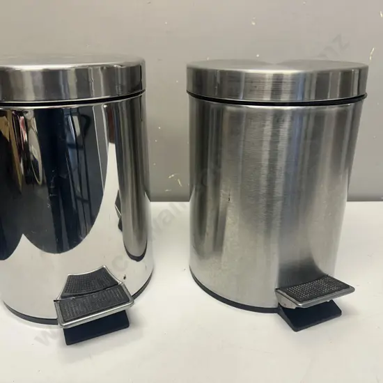 Stainless Steel Pedal Bins x2