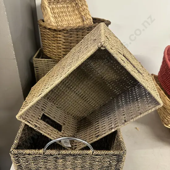 Assorted Storage Baskets Including Hyacinth 