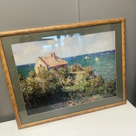 Framed Print Claude Monet 'The Coast Guards Cottage' At Pourville 1882H64,W82cm.