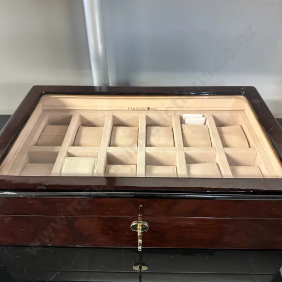 Paradise Pen 12 Watch Display Case With Key H10,W37,D24cm.