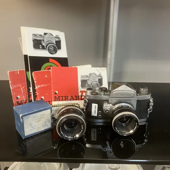 Miranda Model DR1.9 Camera #644368 With SM 50mm 1:1.9 # K482509 & AM 1:1.8 f=50m # 1914452 Lenses, Manuals - 1960 Japan