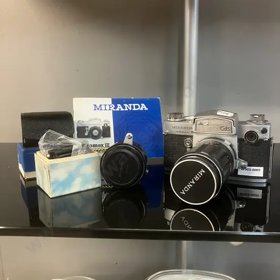 Miranda Automex III Camera #624131 With AM 1:3.5 f=135mm # 2638308 & SM f=5cm 1:1.9 # K48000197 Lenses - 1965 Japan