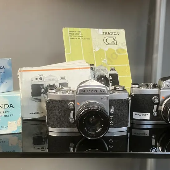 Miranda G Cameras With SM 1:1.9 f=5cm & Accura f=35mm 1:3.5 Lenses, Manuals - 1965 Japan