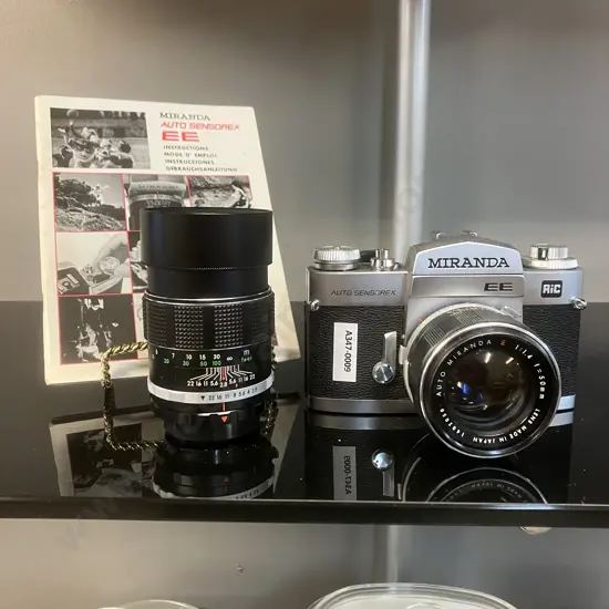 Miranda Auto Sensorex EE #9183184 Auto Miranda E 1:1.4 f=50mm & EC 1:2.8 f=135mm Lenses, Manual - 1971 Japan