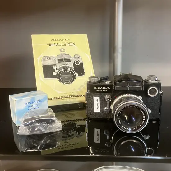 Miranda Sensorex Model C Camera #907558, Black, With Auto Miranda 1:1.4 f=50mm Lens, Manual- 1970 Japan