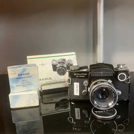 Miranda Sensorex Model C Camera #927671, Black, With Auto Miranda 1:1.8 f=50mm Lens, Manuals- 1970 Japan