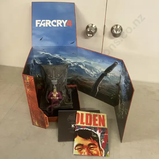 Far Cry 4 Pagan Min Figurine On Elephant Throne With Display Box, Map & Poster - 2014 UBICollectibles
