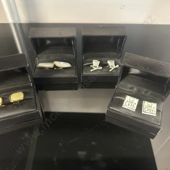 Cufflinkz4U Assorted Cuff Links In Black Presentation Cases 