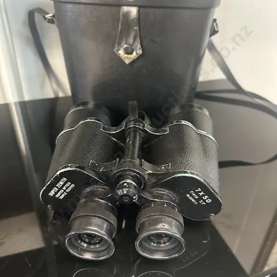 Vintage Binoculars Super Zenith 7x 50 Field With Black Case