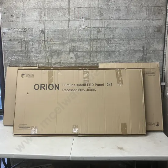 Three x Orion Slimline Sidelit LED Panels 12x6 Recessed 60W 4000K