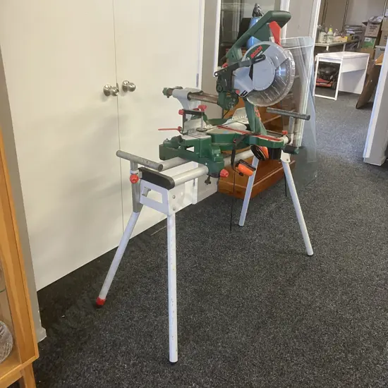 Bosch Sliding Compound Mitre Saw PCM1800 SD - 1800 Watt, 254mm With Bosch Mitre Saw Stand PTA 1