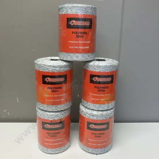 5 x O'Briens Polywire 500M Rolls