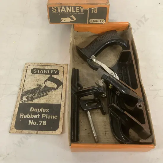 Vintage Stanley No. 78 Duplex Rabbet Plane With Original Box & Instructions - Made In Sheffield England