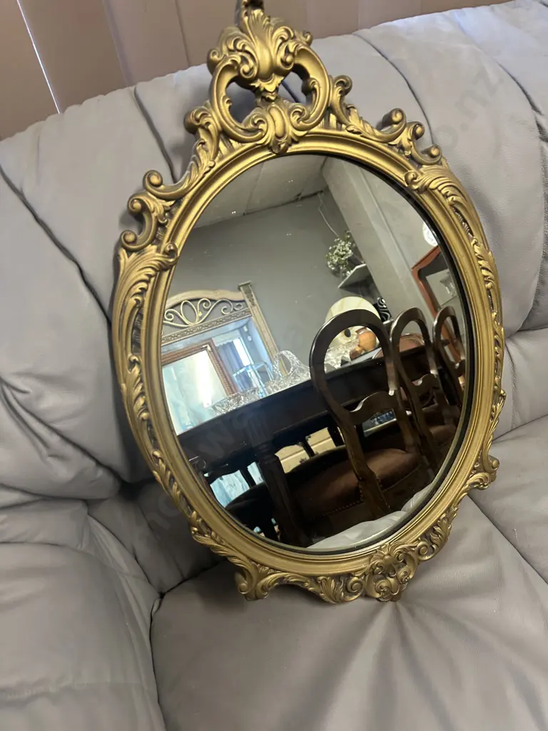 Gilt Framed Ornate Mirror H71,W46cm. Image 1++