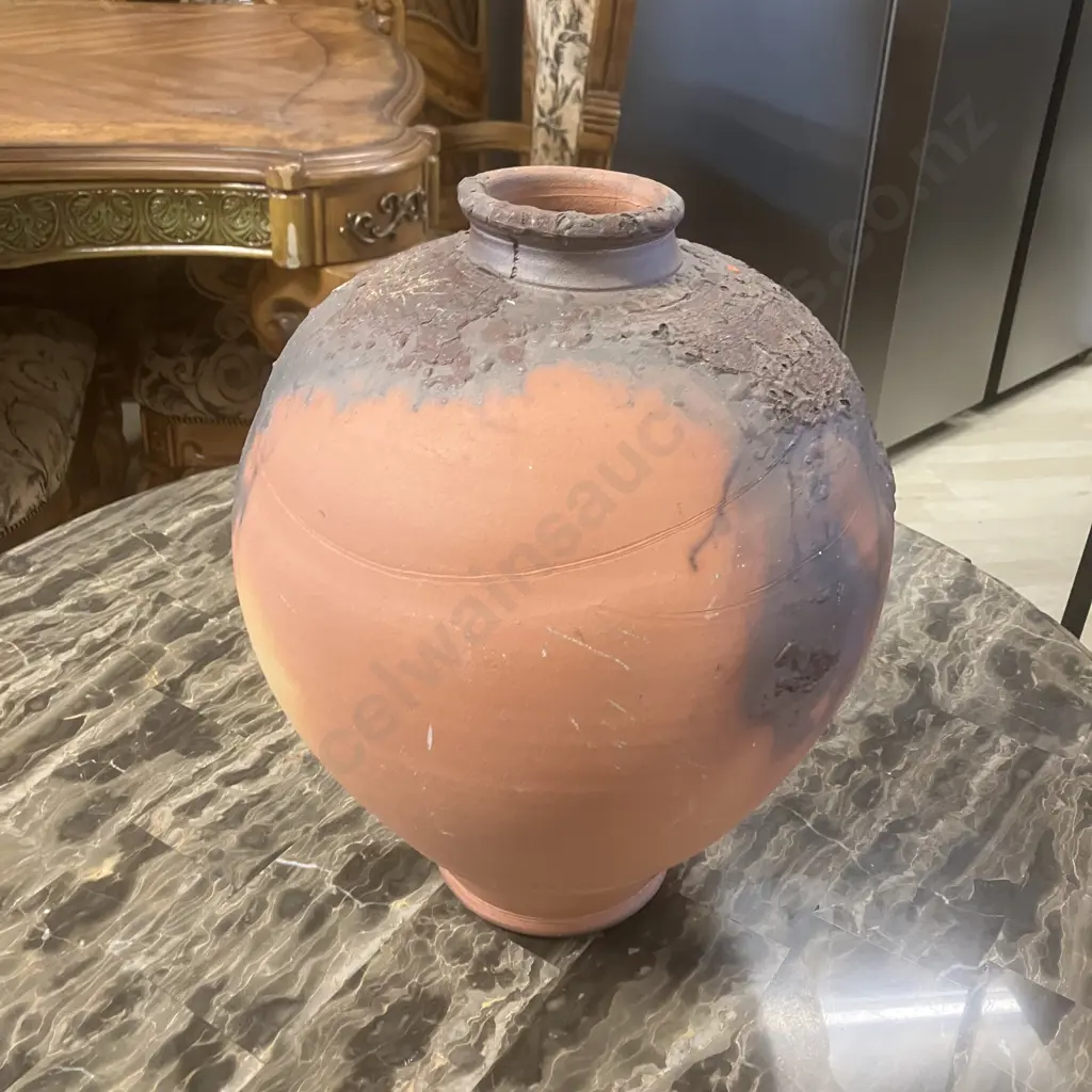 Large New Zealand Pottery Signed Earthenware Pot. H31cm Image 1++