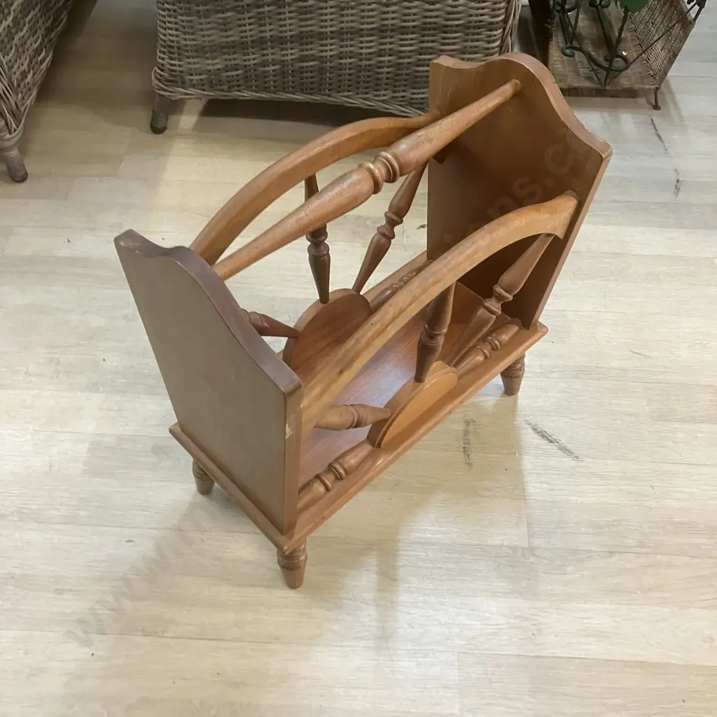 Mid Century Wooden Magazine Holder. H52 W48 D25cm Image 1++