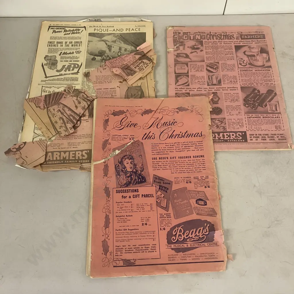 Vintage Newspapers New Zealand Free Lance Dec 5th 1945, New Zealand Weekly News Dec 5th 1956 & Dec 5th 1962 Image 1++