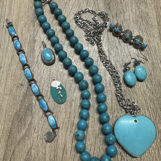 Selection Of Turquoise Fashion Jewellery Including 925 Etc