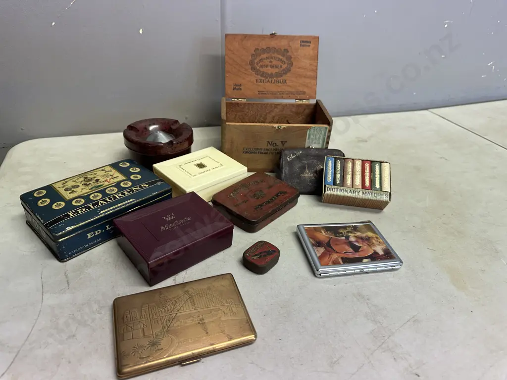 Vintage Items Including Cigarette Tins, Ashtray Etc Image 1++