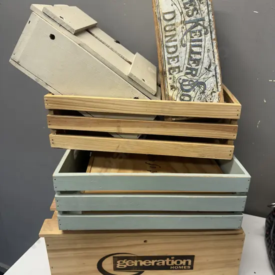 Selection Of Wooden Boxes Including James Kellar & Sons