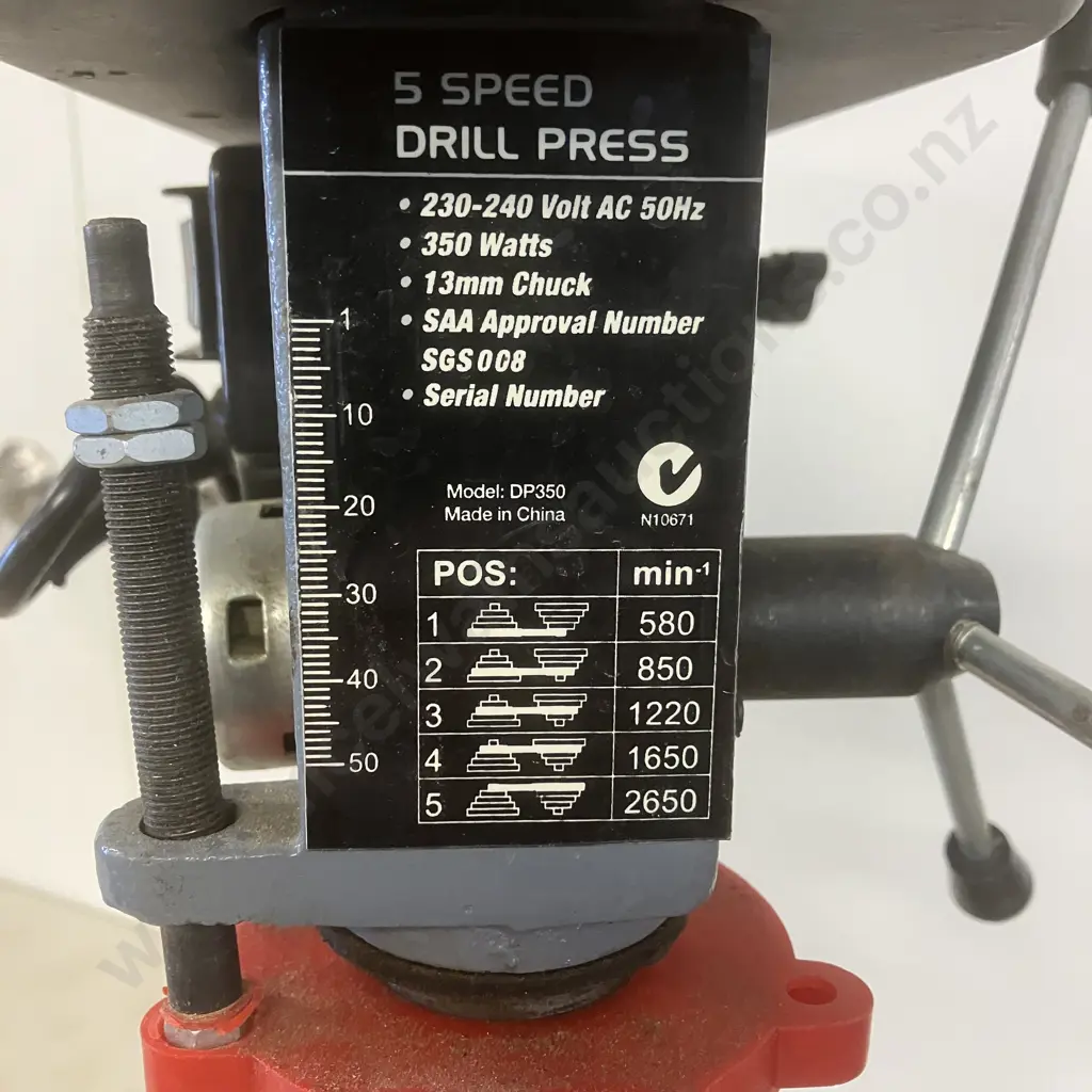 SCA 5-Speed Drill Press Model DP350 - 350W 13mm Chuck (No Chuck Key) Image 1++