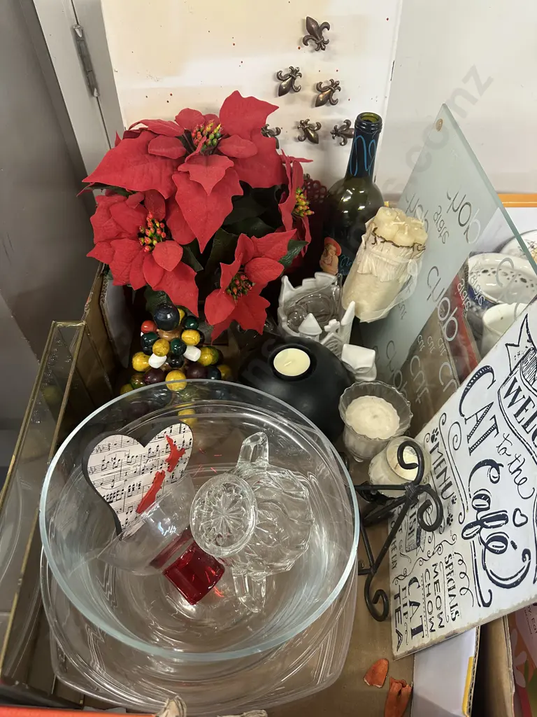 Assorted Items Including Decorative Plant, Dinnerware, Glassware Etc Image 1++