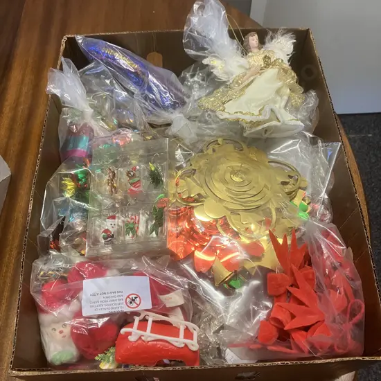Box Lot Assorted Christmas Items