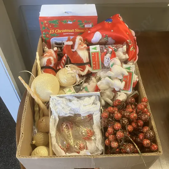 Box Lot Assorted Christmas Items