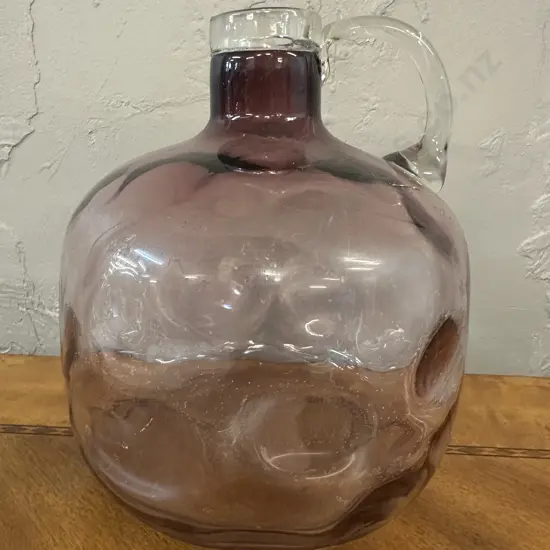 Vintage Handblown Amethyst Glass Jug H22cm.