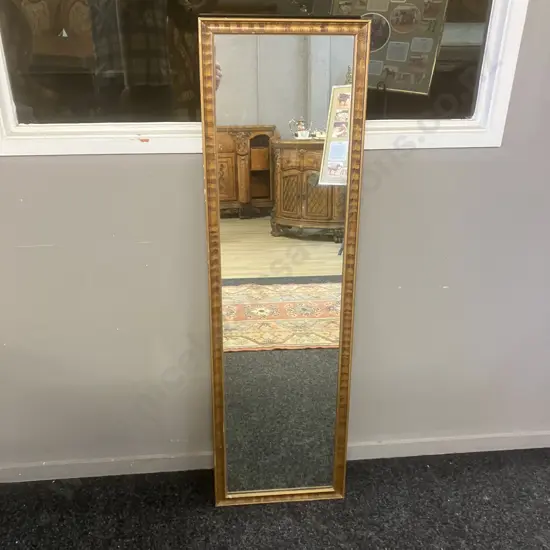 Wooden Framed Wall Mirror. 130 x 38cm