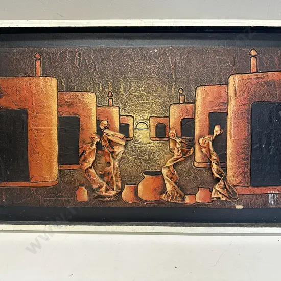 Framed African Scene Wall Art By Steve Carthew (as found)