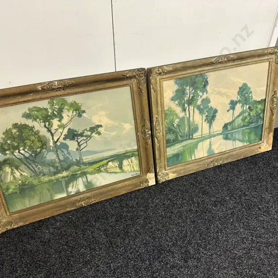 Vintage Ornate Gilt Framed Artwork By Luciana Peri H61,W76cm.