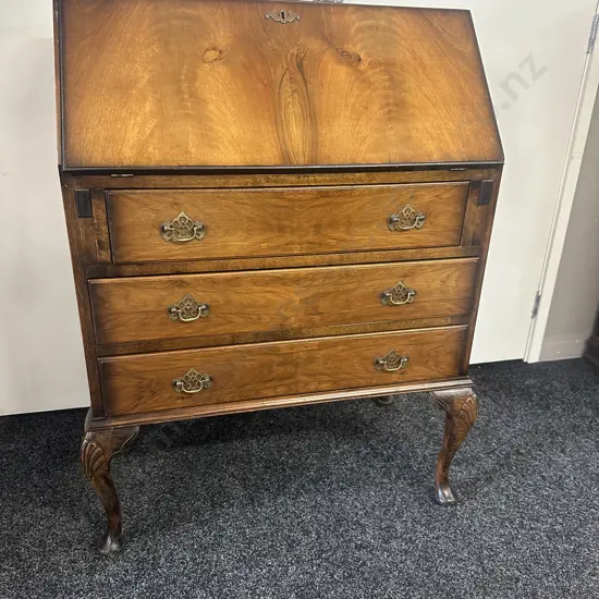 Antique Mahogany Drop Front Secretary Desk. H103 W75 D44cm