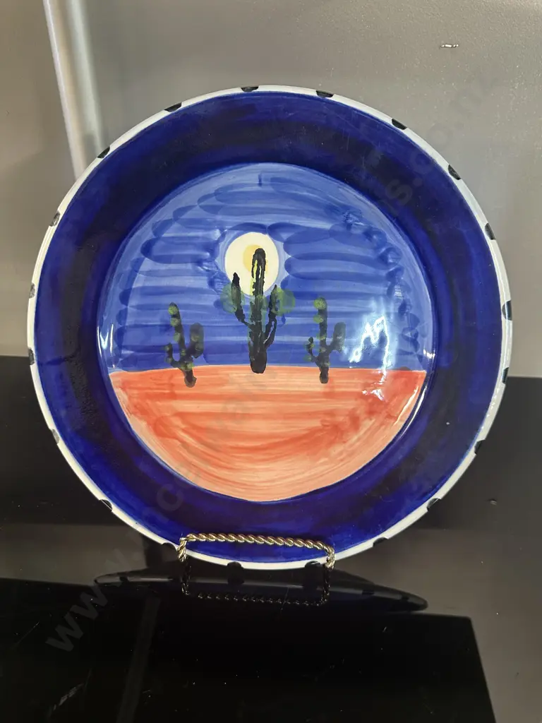 Bob Steiner 'Steiner Studio' Cactus Wall Plate (C1992 -1997). Dia29cm. Image 1++