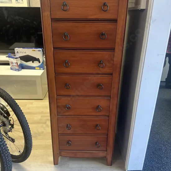 Furnware Lingere Chest Seven Drawers Ring HandlesH145,W58,D46cm.