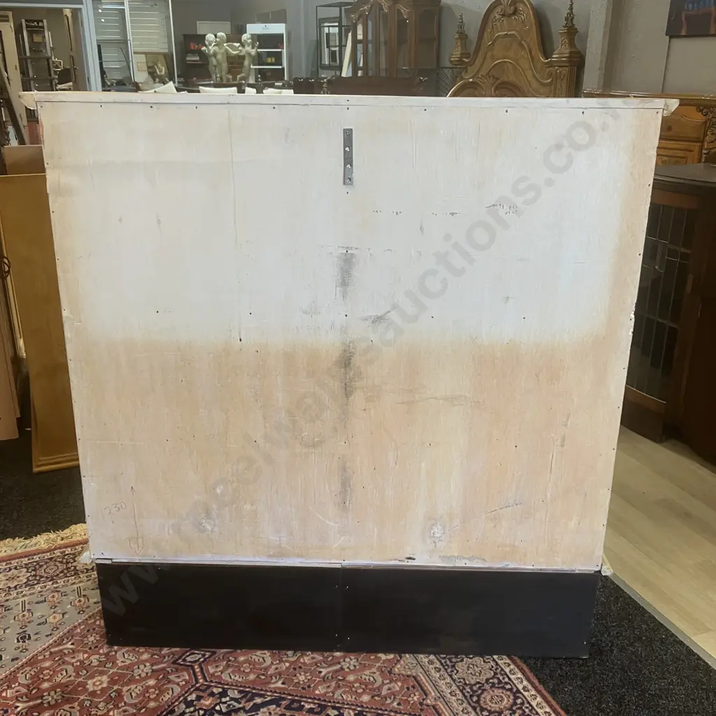 Vintage French Oak Style Whitewashed Bookcase. H122 W120 D22cm Image 1++