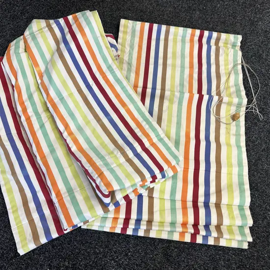 Designer Candy Striped Fabric For Roman Blind L207,W185 & Roman Blind L1.8,W55cm.