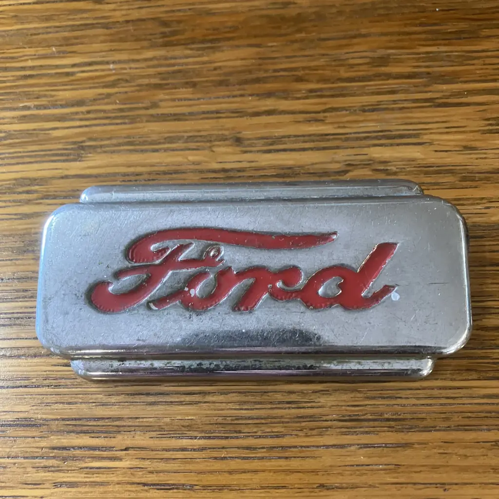 Rare 1930s Red Ford Emblem. 6 x 12.5cm Image 1++