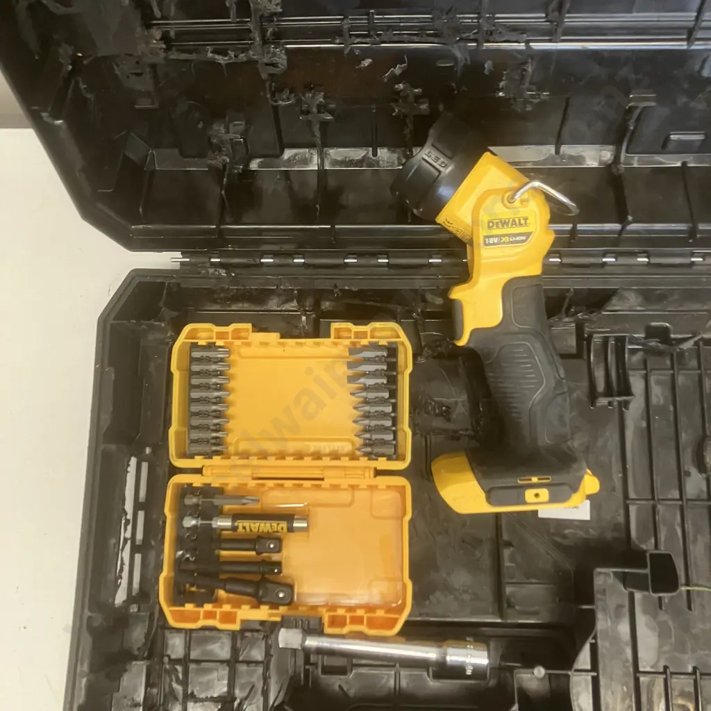 DeWalt 18V Cordless Torch Skin, DeWalt Bit Set, DeWalt Plastic Case Image 1++