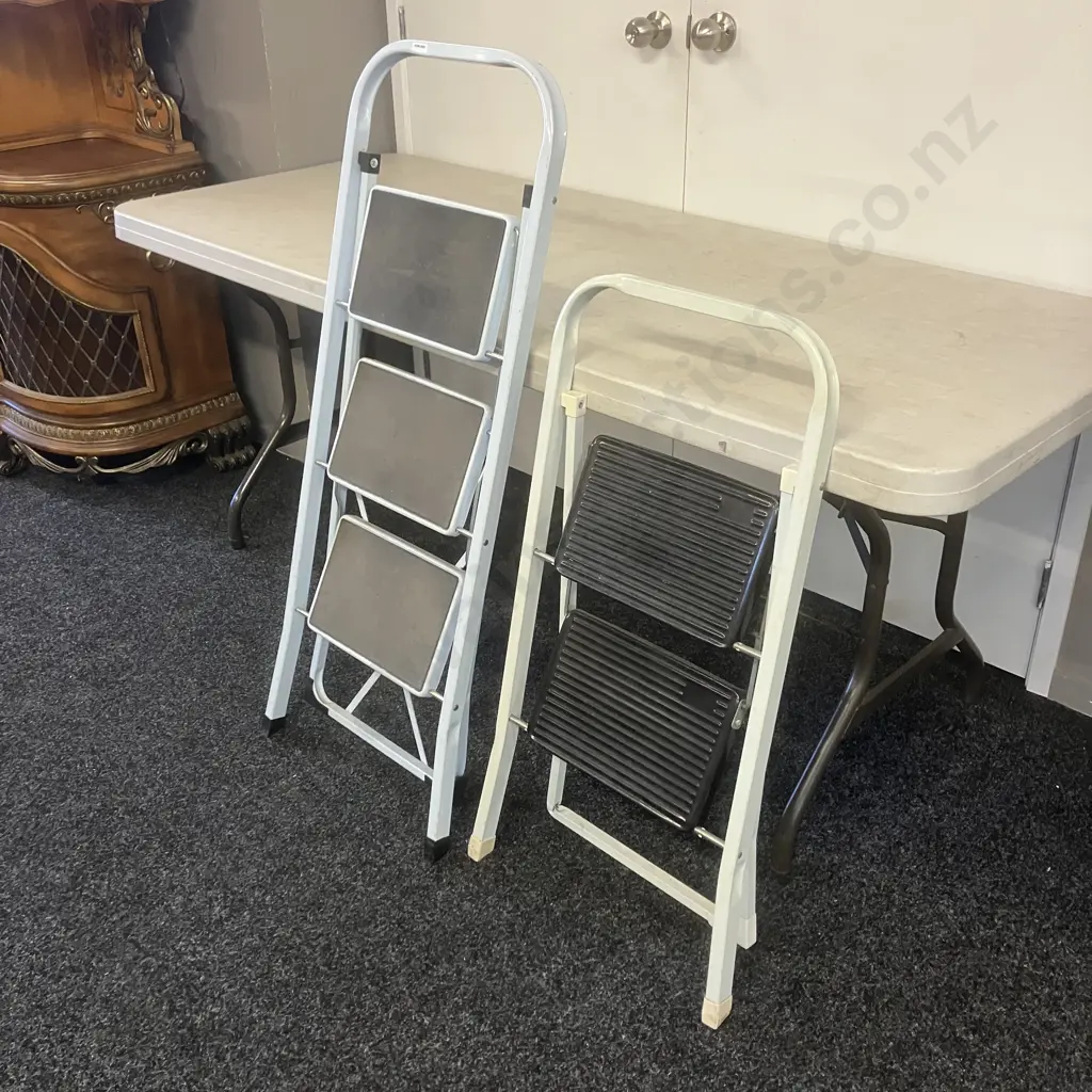 Three & Two Step Folding Step-Stools Image 1++