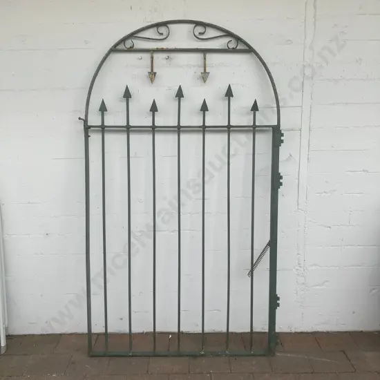 Steel Arched Top Gate With Arrow Point Finials. 192 x 110cm